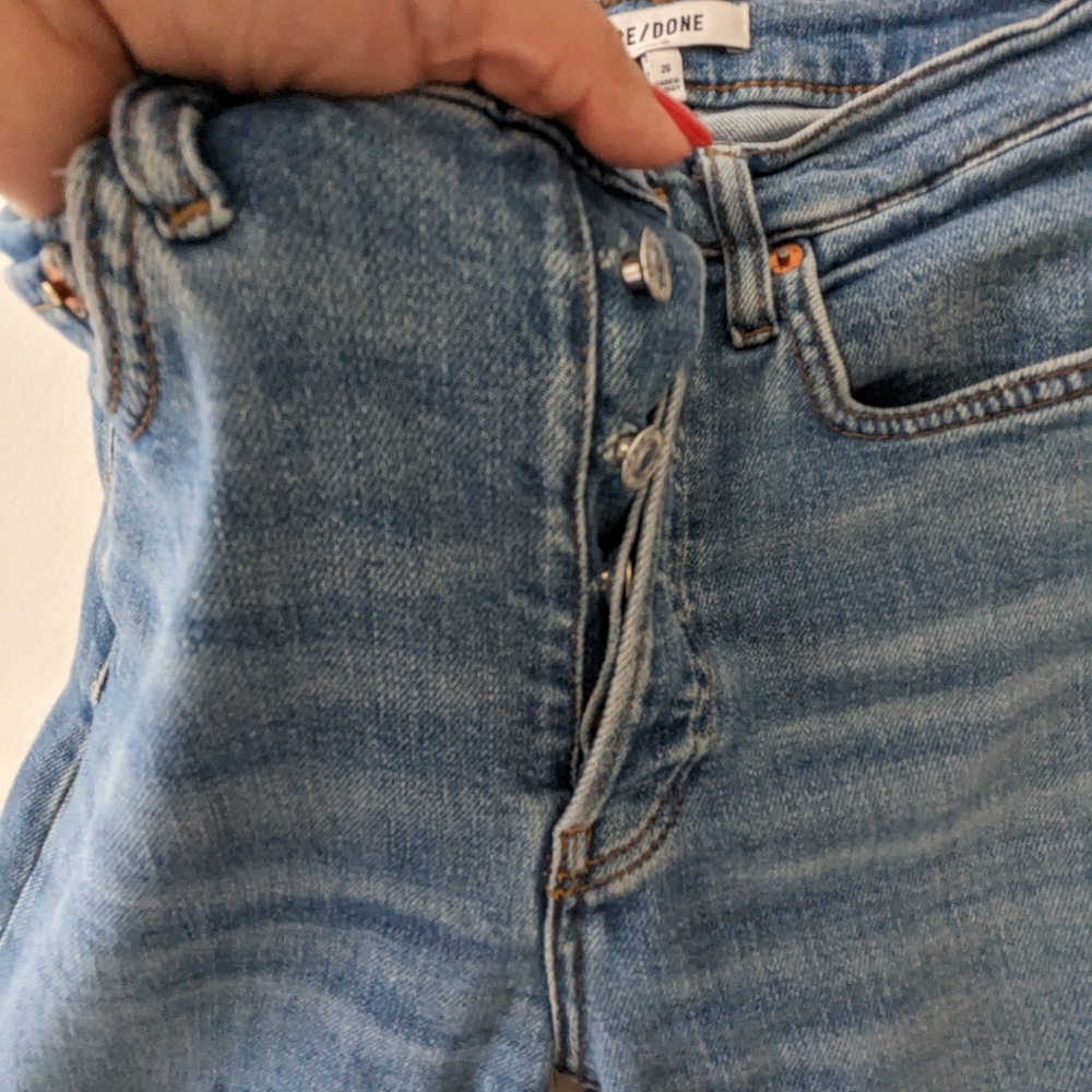 Re/done Stove Pipe Jeans size 26 Dusted Blue - Picture 13 of 13